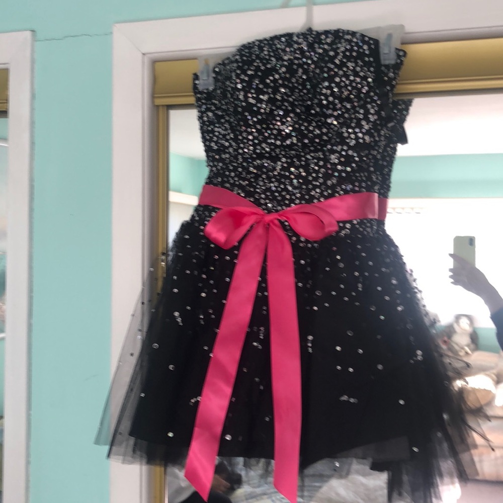 Black sequins cocktail dress